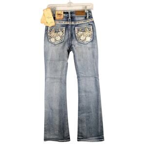 Rodeo Blessed Bejeweled Boot Cut Jeans Womens Size 1 25x32 Cowboy Western Y2K